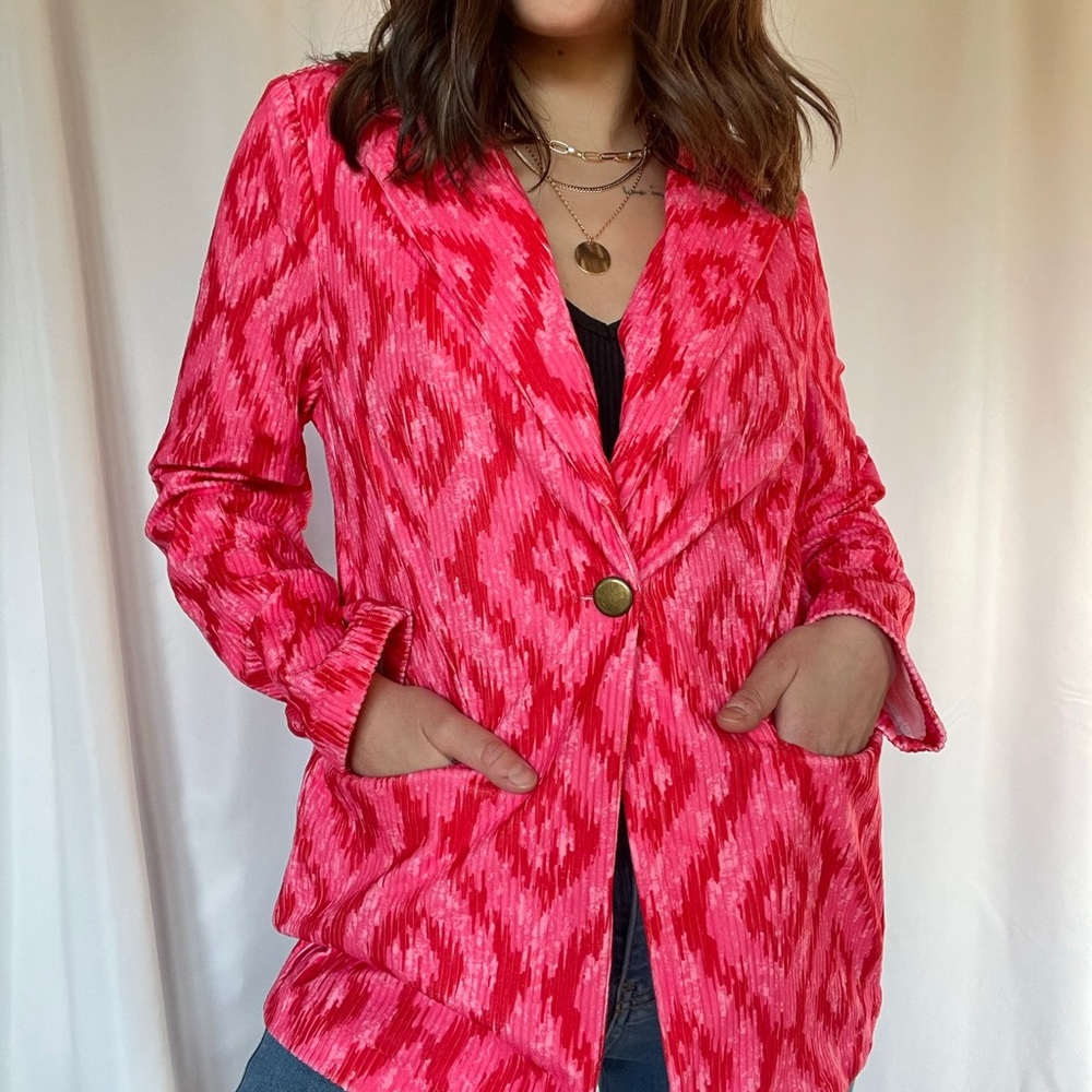 Vibrant Corduroy Blazer